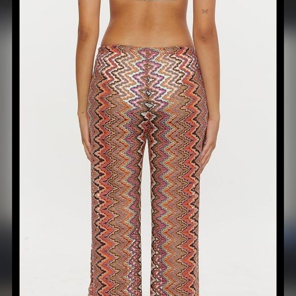 Becca By Rebecca Virtue Sundown Multi Color Split Leg Swim Cover-Up Pants Sz L - Picture 10 of 13